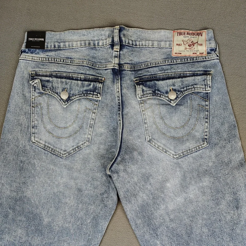 True Religion Billy Bootcut Jeans Relaxed 36 x 33½ Blue Flap Pocket New $164